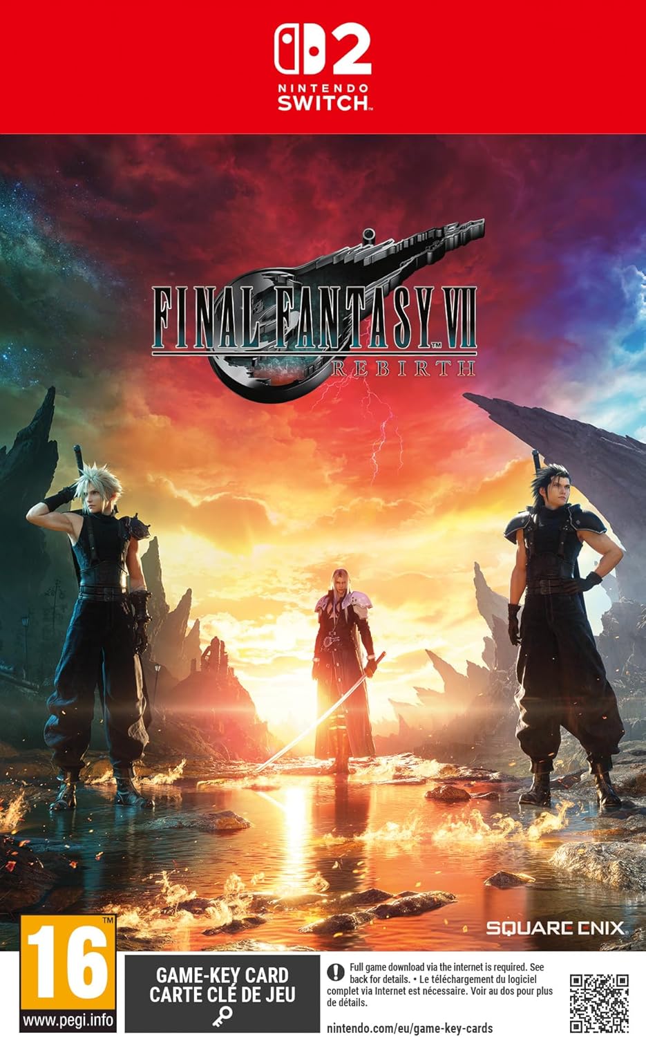 Cover of 'Final Fantasy VII Remake' for Nintendo Switch with characters and colorful background.