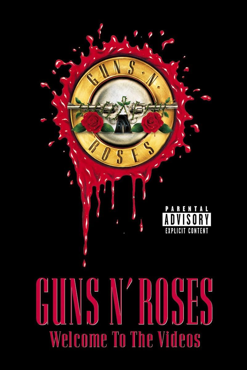 Guns N' Roses album cover with red splatter design on a black background