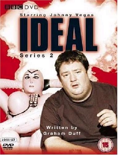 DVD cover of 'Ideal' series 2 featuring Johnny Vegas and a character with white makeup.