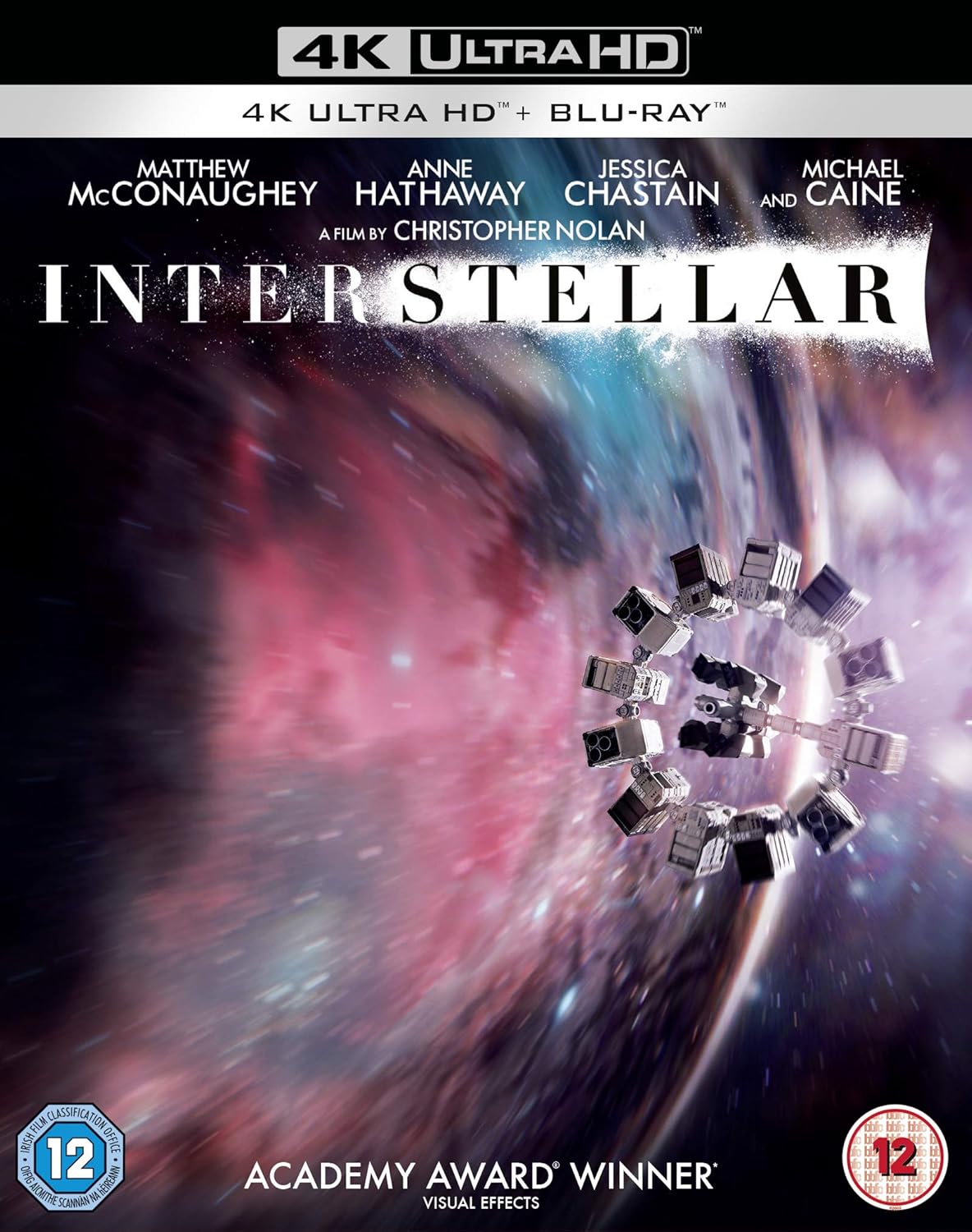 Blu-ray cover of 'Interstellar' with space-themed design and movie information.