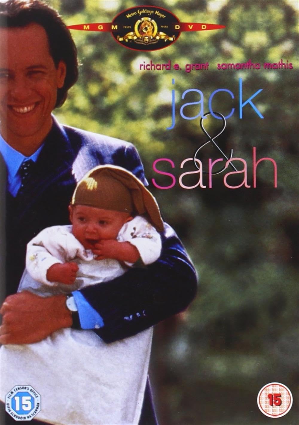 DVD cover of 'Jack & Sarah' featuring a man holding a baby with a blurred green background