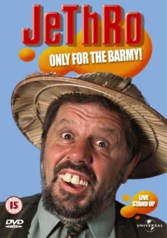 DVD cover of 'JeThRo: Only for the Barmy!' with a person wearing a straw hat against a blue background.