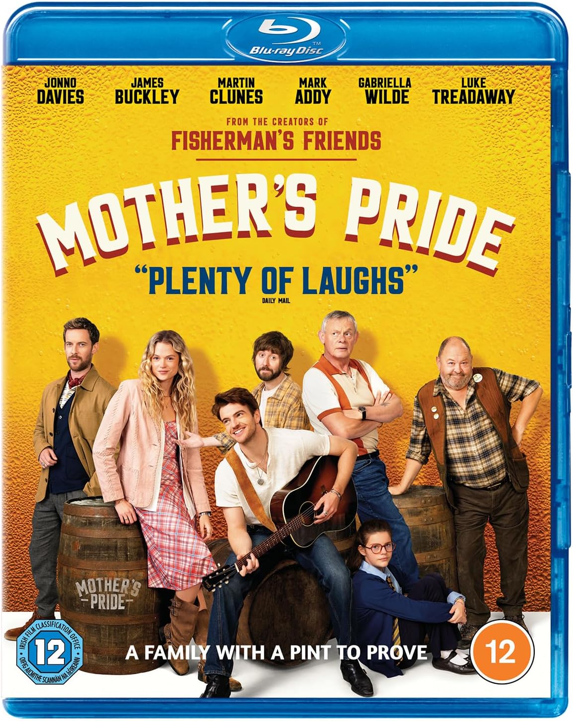 Blu-ray cover of 'Mother's Pride' with characters and promotional text on a yellow background