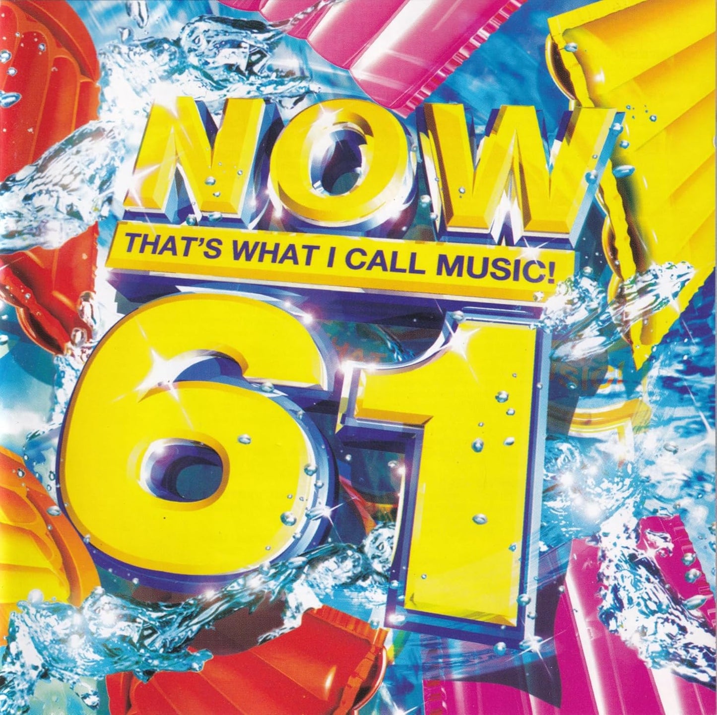Album cover for 'NOW That's What I Call Music! 61' with colorful design and water elements.