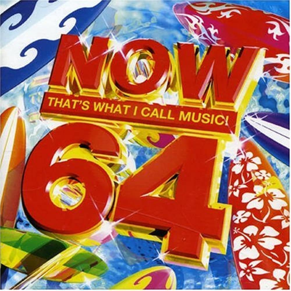 Album cover for 'Now That's What I Call Music! 64' with colorful design and text.