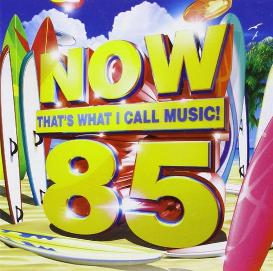 Album cover for 'Now That's What I Call Music! 85' with colorful design and text.