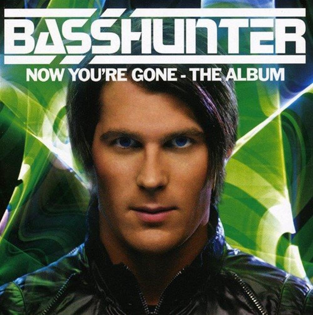 Album cover with a person's face and 'Basshunter' text on a colorful background