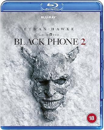 Blu-ray cover of 'Black Phone 2' with a狰狞的面具 design on a gray background.