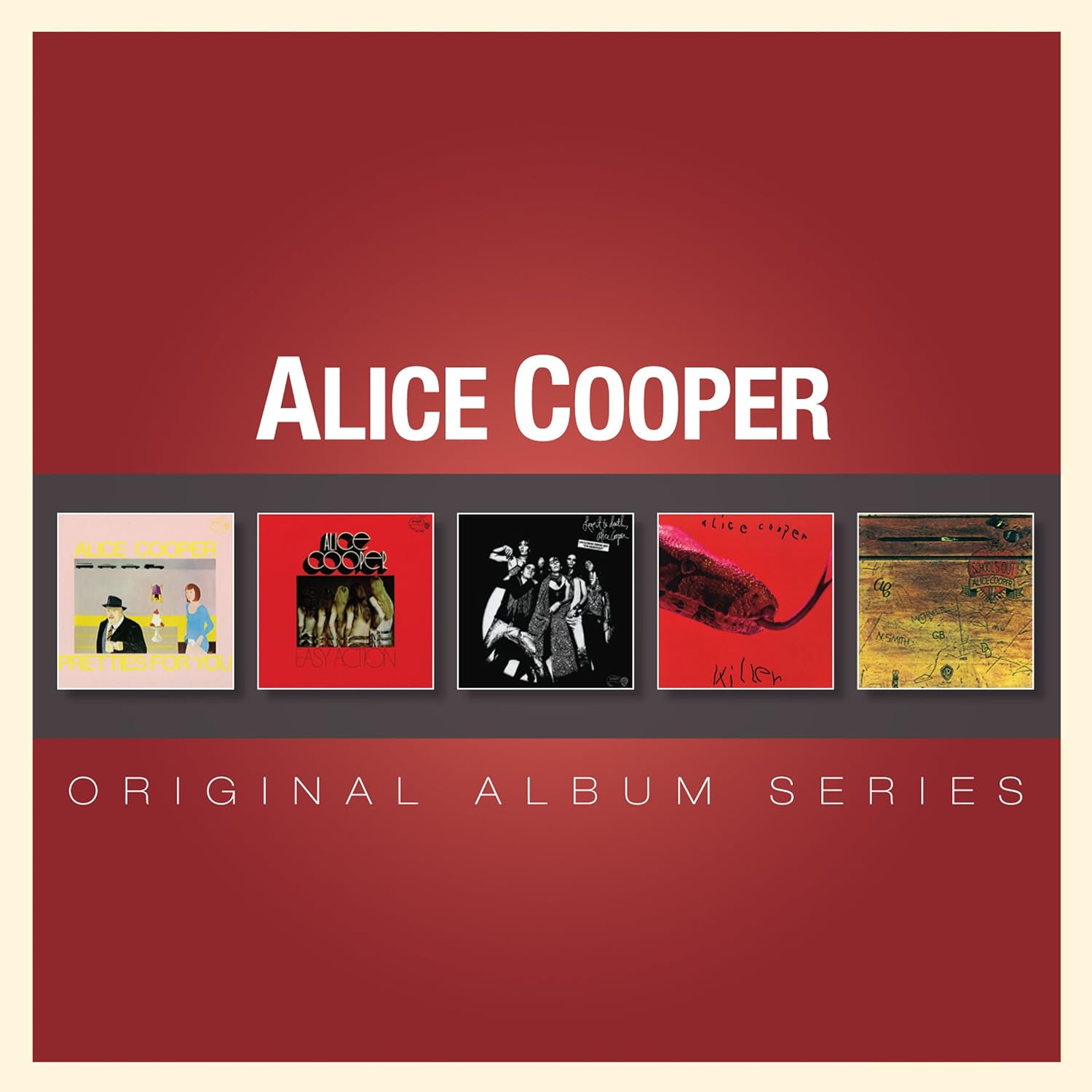 Album cover for Alice Cooper's 'Original Album Series' with five album covers displayed.