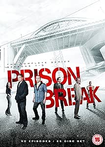 Prison Break Season 1-5 Complete Box DVD cover featuring a collage of the main characters with a background of a bridge.