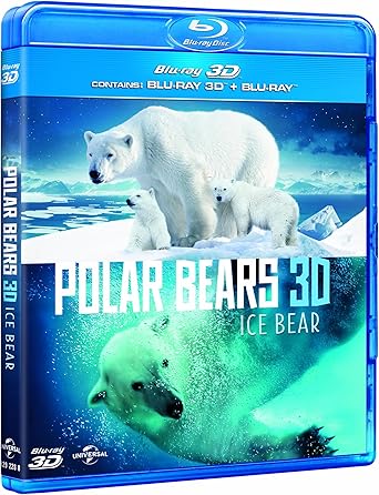 Blu-ray 3D cover of 'Polar Bears' featuring polar bears on ice.