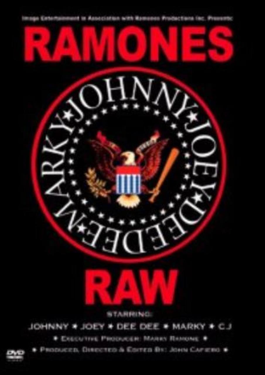 Cover of 'Raw' by Ramones featuring the band's logo and names.