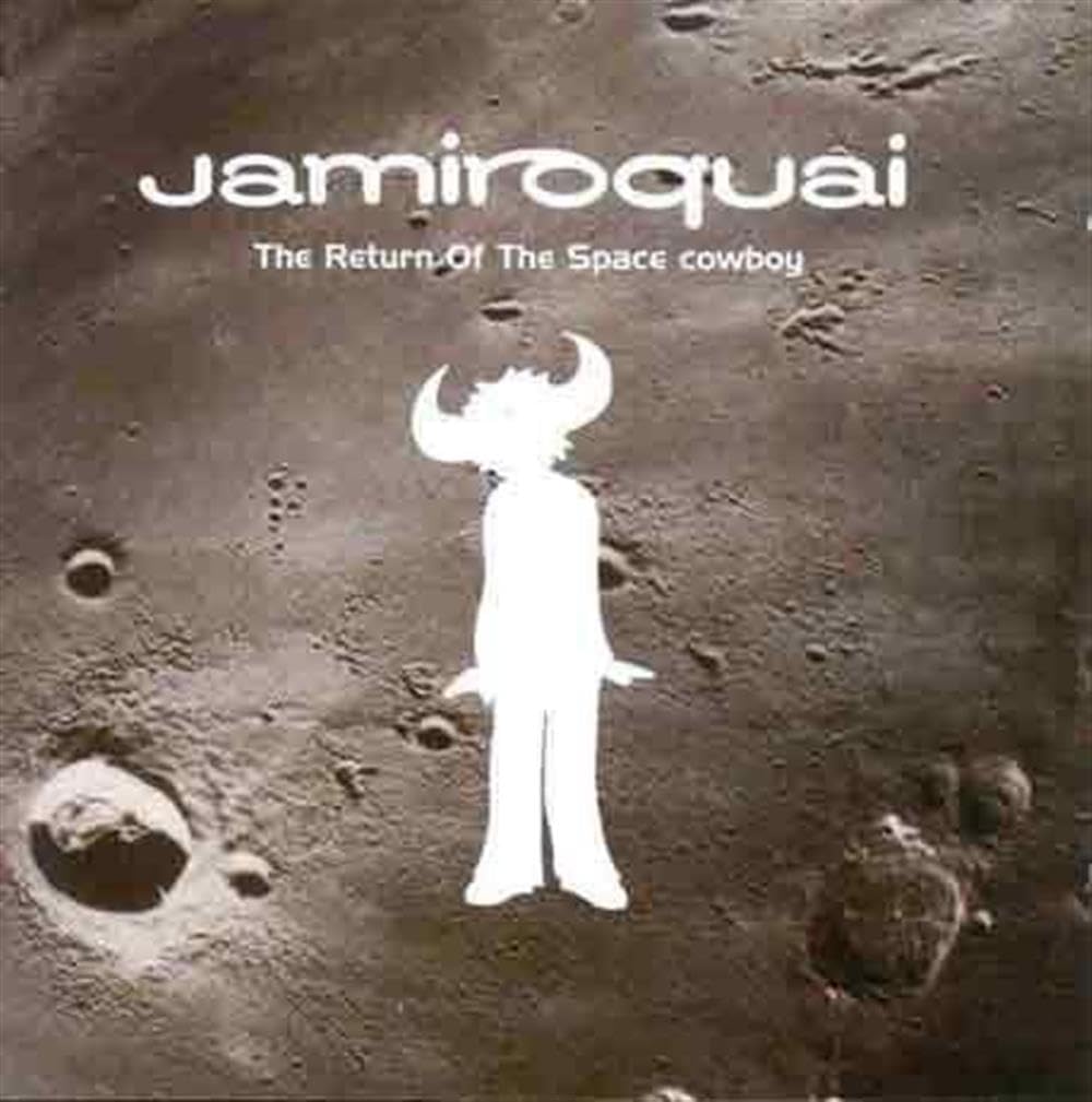 Album cover with Jamiroquai's 'The Return Of The Space Cowboy' on a space-themed background.
