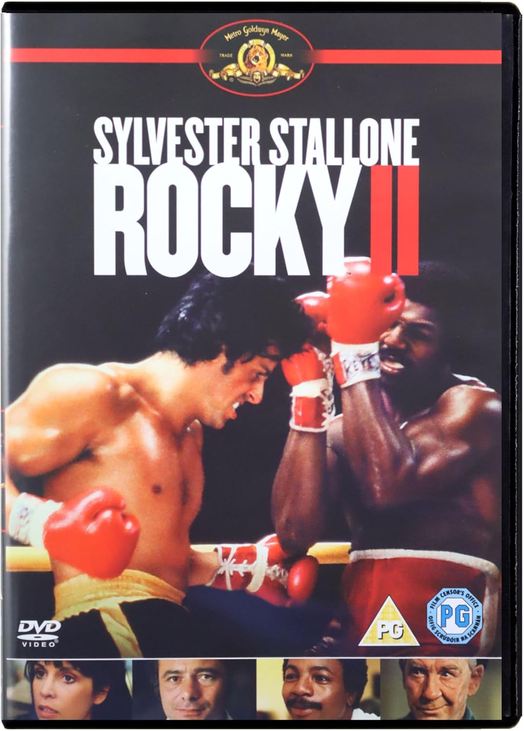 Rocky II DVD cover featuring Sylvester Stallone in a boxing match, with the title 'Sylvester Stallone Rocky II' in large white text on a black background.