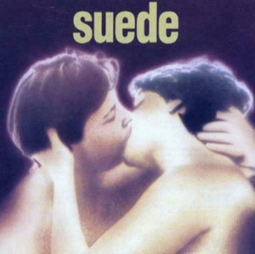 This image features the cover art for the audio CD titled "Suede Suede." The artwork captures a close-up, monochrome portrayal of two figures kissing, which emphasizes the intimate and emotional theme of the music.