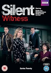 DVD cover for 'Silent Witness Series 20' featuring three characters from the show, with a forensic theme in the background.