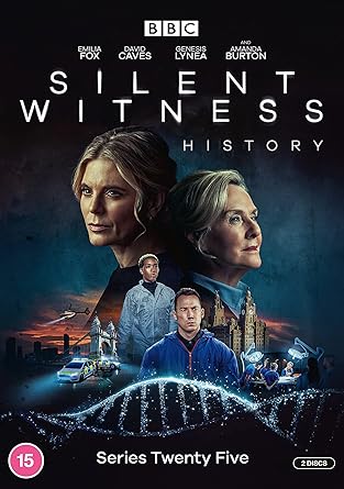 DVD cover for 'Silent Witness: Series 25' featuring portraits of the main characters with a cityscape background.