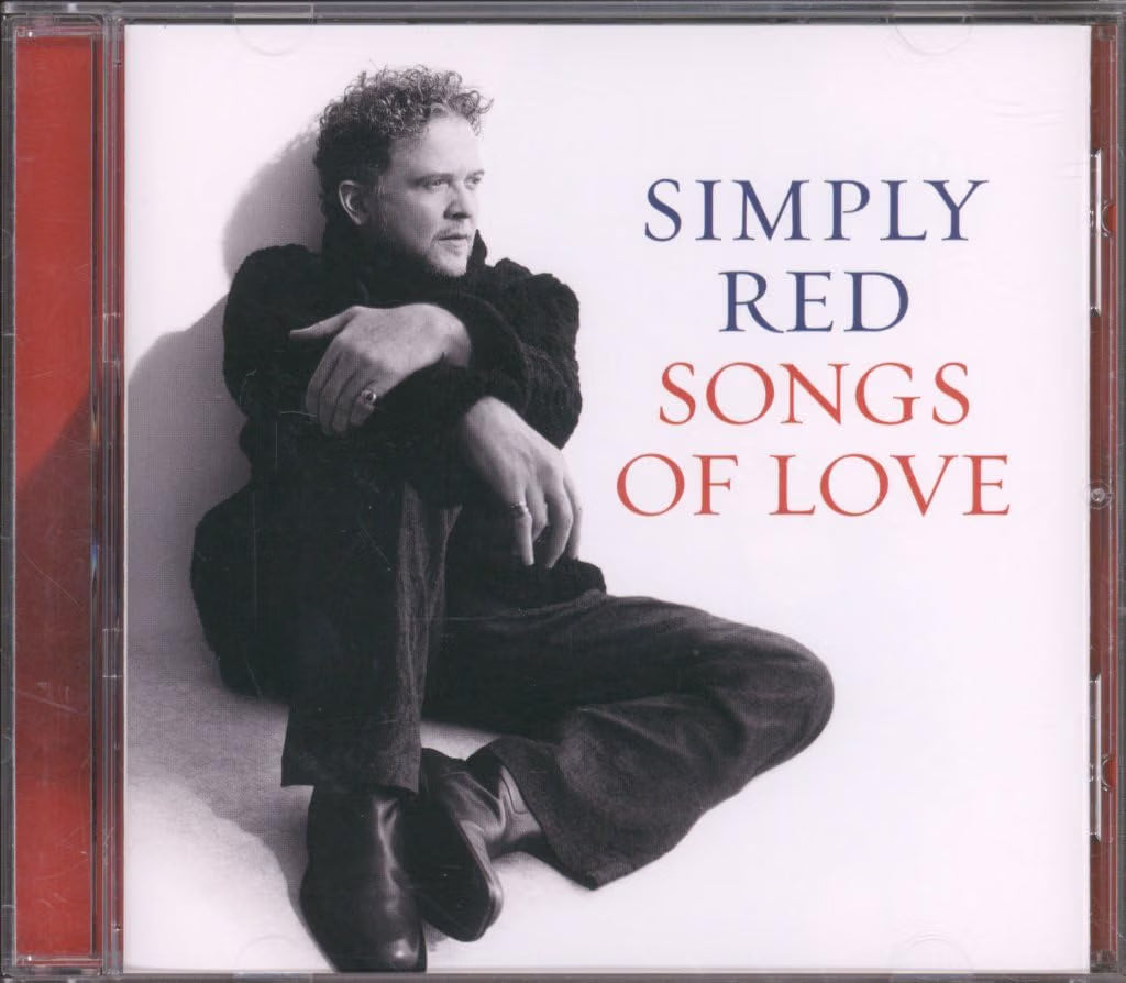 CD cover of 'Songs of Love' by Simply Red with a person sitting against a white background.