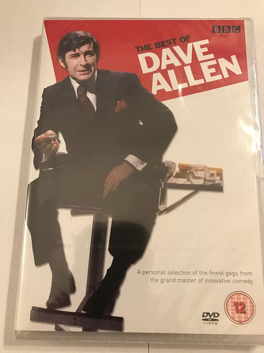DVD cover of 'The Best of Dave Allen' with a man in a suit on a chair.