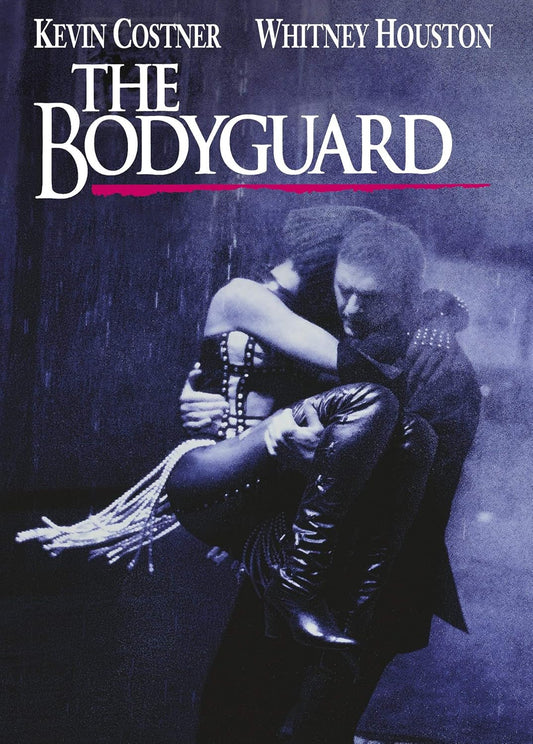 Movie poster for 'The Bodyguard' featuring Kevin Costner and Whitney Houston.