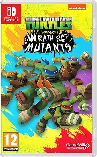 TMNT Arcade: Wrath of the Mutants game cover for Nintendo Switch, featuring colorful artwork with characters from the Teenage Mutant Ninja Turtles series.