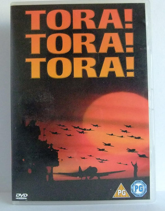 DVD cover of 'Tora! Tora! Tora!' with airplane silhouettes and sunset design.