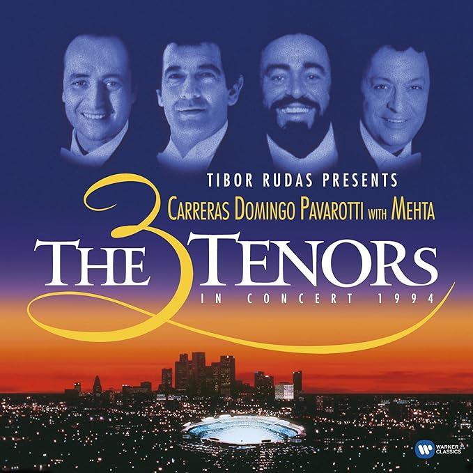 Cover art for 'The Three Tenors Concert 1994' featuring portraits of the performers and the title of the album.