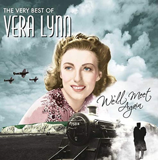 Album cover featuring Vera Lynn with a vintage airplane and cloud background