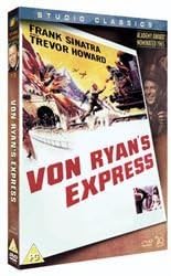 A vintage movie cover for 'Von Ryan's Express' featuring illustrated cover art with the title in large red letters, plus 'Studio Classics' branding and a blue banner at the top.