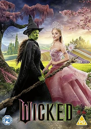 Movie poster for 'Wicked' featuring two characters in a fantasy setting with cherry blossoms.