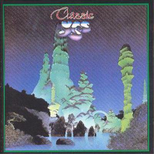 A CD cover featuring a fantasy landscape with towering rock formations and a dark sky at dusk, with the 'YES' band logo at the top.