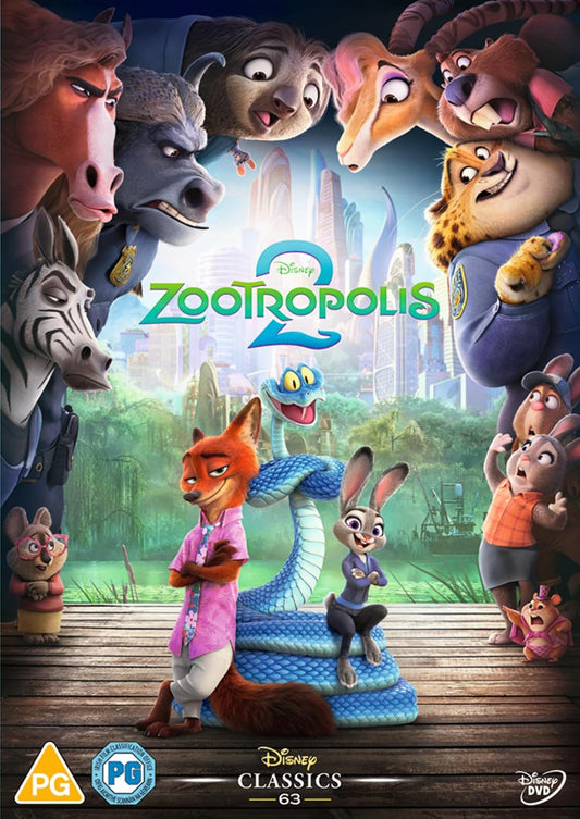 Movie poster for 'Zootropolis 2' featuring animated animals and the title.