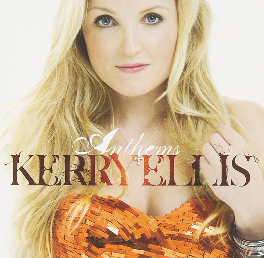 Album cover featuring a woman with blonde hair and an orange top, with 'Kerry Ellis' and 'Anthems' text.