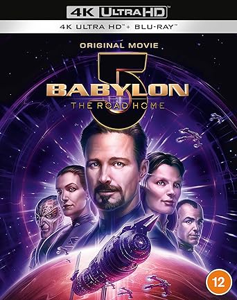 Babylon 5 movie cover with characters and space-themed design