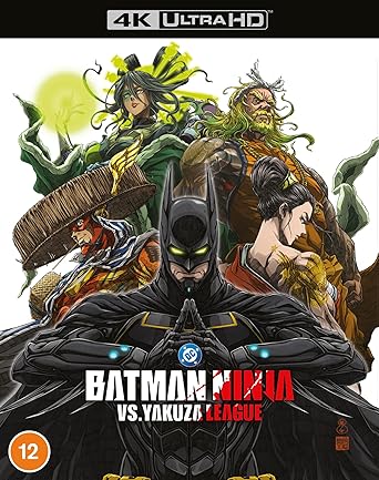 Cover of 'Batman Ninja vs. Yakuza League' 4K Ultra HD movie with characters and Batman in the center.