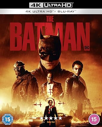 Blu-ray cover of 'The Batman' with characters and 4K Ultra HD logo.