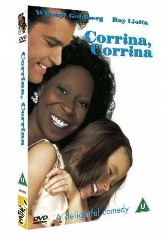 DVD cover for the movie 'Corrina, Corrina' featuring Whoopi Goldberg and Ray Liotta, with a white background and spine visible on the left.