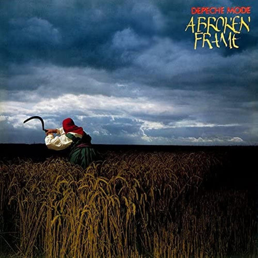 The product image shows the cover art of the Depeche Mode album 'A Broken Frame' as a vinyl record. It features a photograph of a person lying on a field of wheat, with a dramatic sky in the background.