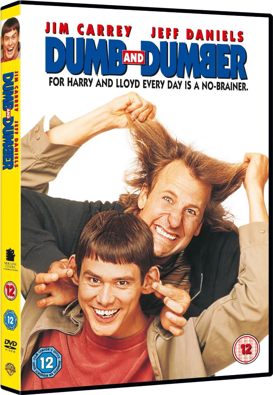 DVD cover of 'Dumb and Dumber' featuring two characters with text and logos.