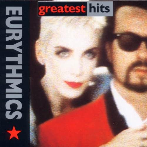 Eurythmics: Greatest Hits audio CD cover featuring images of the Eurythmics members, with tracklisting.