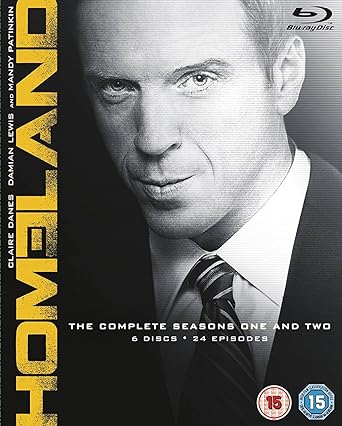Blu-ray cover of 'Homeland' with a close-up of a character's face and the title.