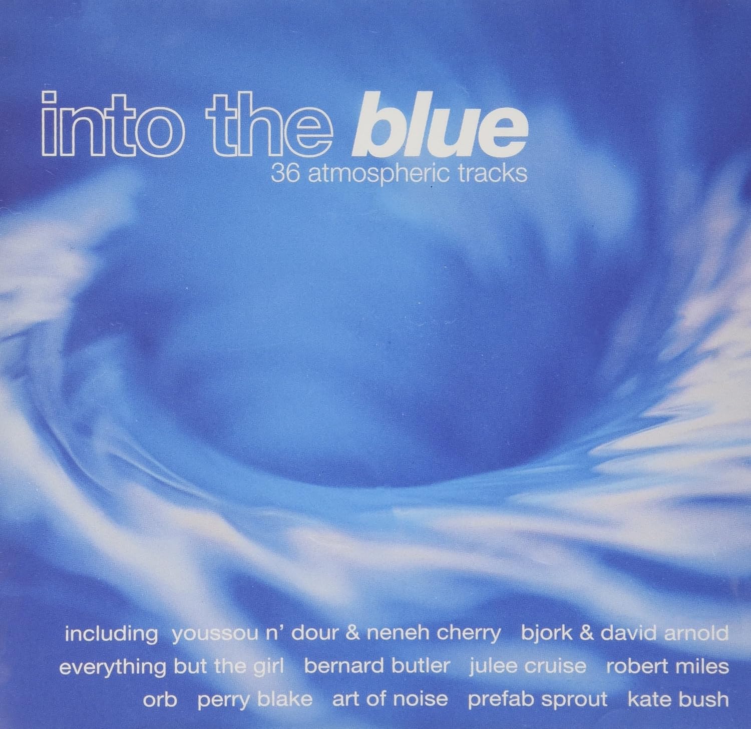 Album cover for 'Into the Blue' with swirling blue and white design
