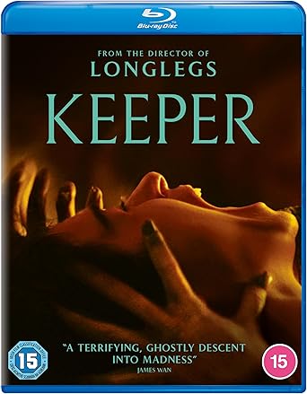 Blu-ray cover of 'Keeper' with a dark background and text.