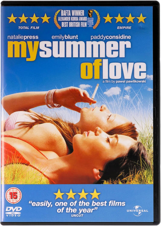 DVD cover of 'My Summer of Love' with two women lying in grass and promotional text.