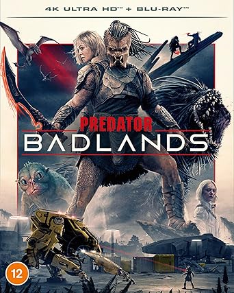 Blu-ray cover of 'Predator Badlands' featuring a warrior and alien creature.