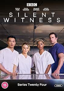 A DVD cover featuring three characters from the Silent Witness series, with a man in a white shirt, a woman in a white shirt, and a man in a dark shirt, all standing in a hospital setting.