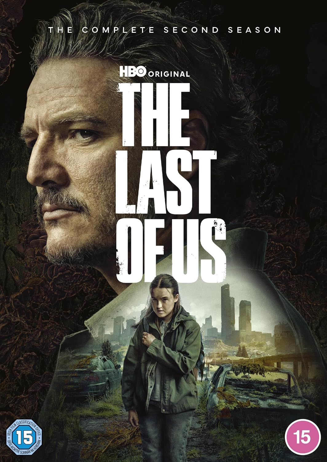 DVD cover of 'The Last of Us' with a man and woman in a post-apocalyptic setting.