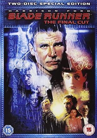 DVD cover for 'Blade Runner: The Final Cut' featuring a collage of the main characters with a rain-soaked cityscape background.
