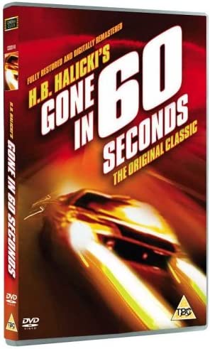DVD cover for 'Gone in 60 Seconds' featuring a blurred image of a car in motion.